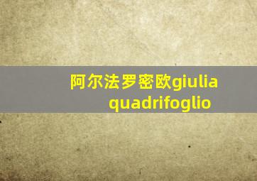 阿尔法罗密欧giulia quadrifoglio